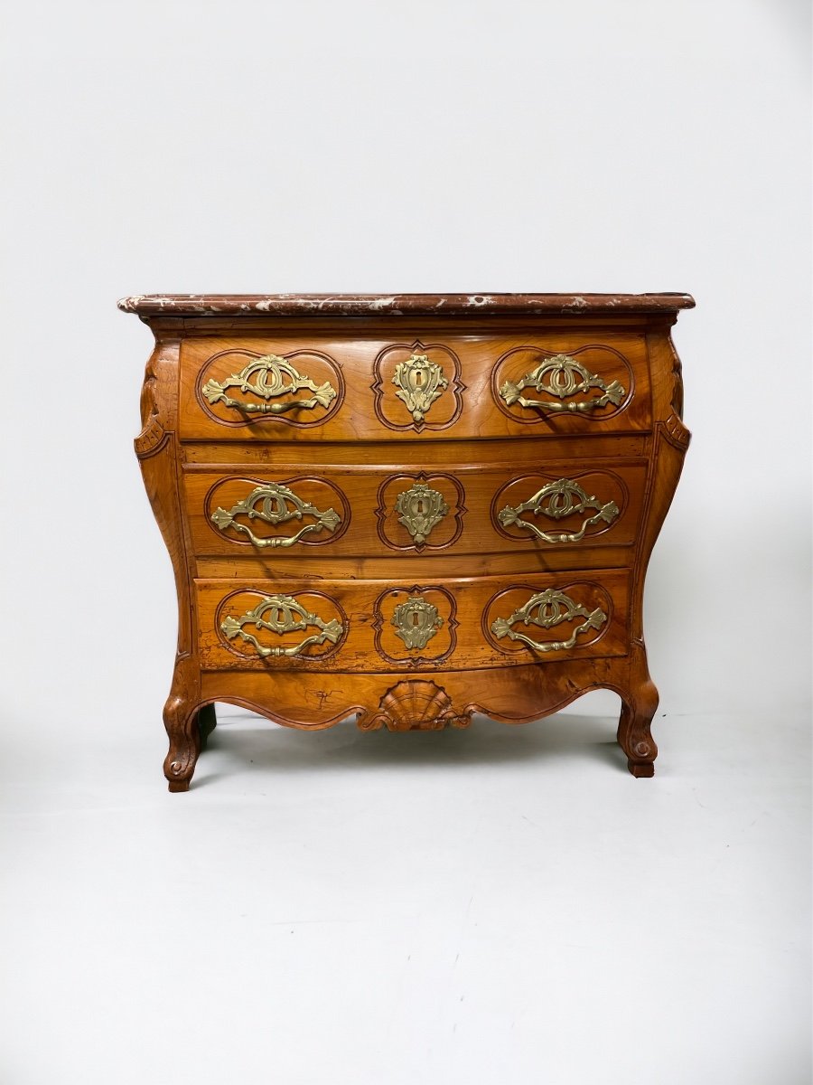 Small Louis XV Style Commode Cherry -photo-2